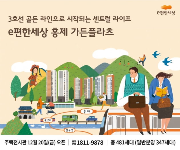 e편한세상 홍제 가든플라츠, 서쪽으로 백련산과 맞닿은 역세권 단지