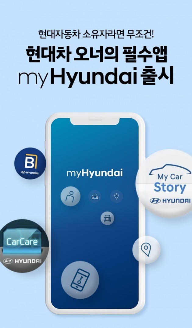 현대차, 소비자 서비스 통합 애플리케이션 myHyundai 출시 [사진=현대자동차 제공]