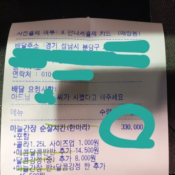 닭강정 30인분을 허위 주문한 가해자들을 영업방해로 고소하는 고소장/사진=온라인 커뮤니티 캡처