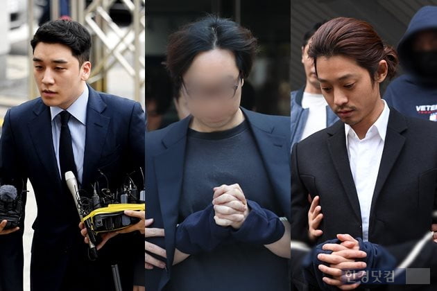 그룹 빅뱅 전 멤버 승리, '프로듀스' 연출자 안준영 PD, 가수 정준영 /사진=한경DB