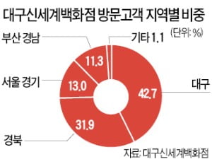 개장 3년 대구신세계백화점, 타지역 고객 방문은 24% 그쳐