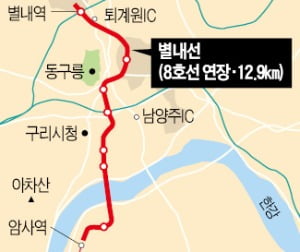 2023년 9월 준공 별내선, 한강 하저터널 공사 시작