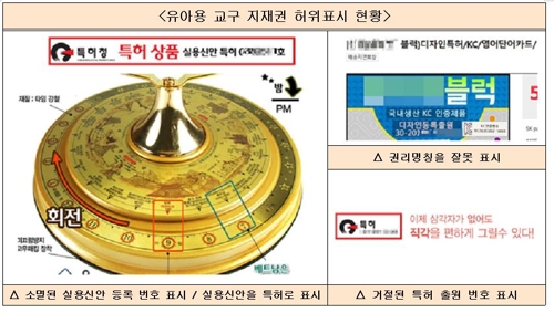 영어단어 카드 등 유아용 교구 지재권 허위표시 1천137건 적발