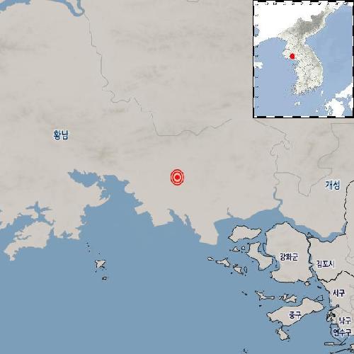 기상청 "북한 황해남도 해주 동쪽서 규모 2.1 지진"