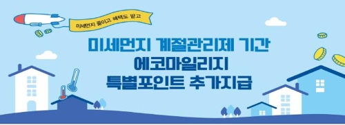 서울시, 미세먼지 시즌제 기간 에너지 절감 가구에 특별포인트