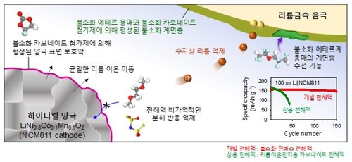 울산과기원 연구팀, 리튬 금속 전지 구현할 전해액 개발