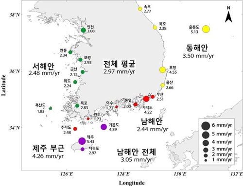 해수면 상승 한국도 남의 일 아니다…매년 2.97㎜↑