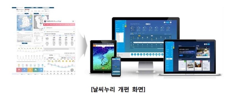 "내가 있는 곳 비오는 시간 확인하세요" 기상청 홈페이지 개편