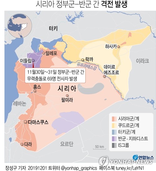 "시리아 동부서 親이란계 전투원 5명 공습으로 사망"