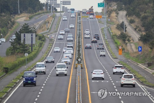 제주서 '평화로 관광대'지점 도로 하루 교통량 최다…5만4천대