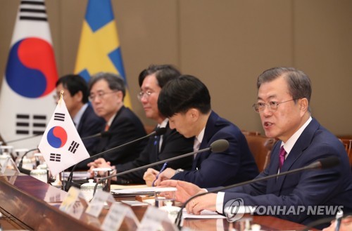 文대통령 "한반도 평화 기여 감사" 스웨덴 총리 "모든역할 할것"(종합)