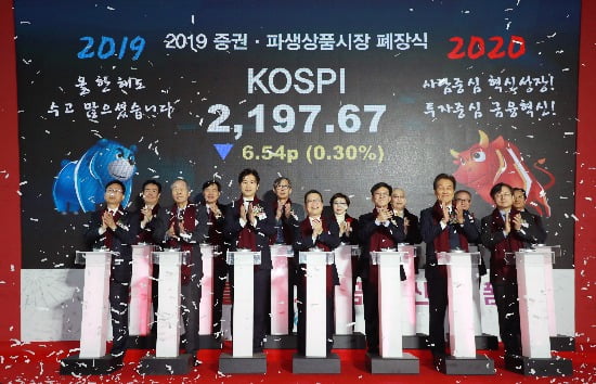 [2019 증시폐장]'고래 싸움에 새우등 터진' 코스피…연초 대비 상승률 9%