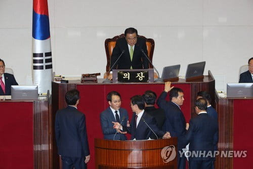 '4+1' 예산안 본회의 통과…1분 만에 버려진 한국당 수정안