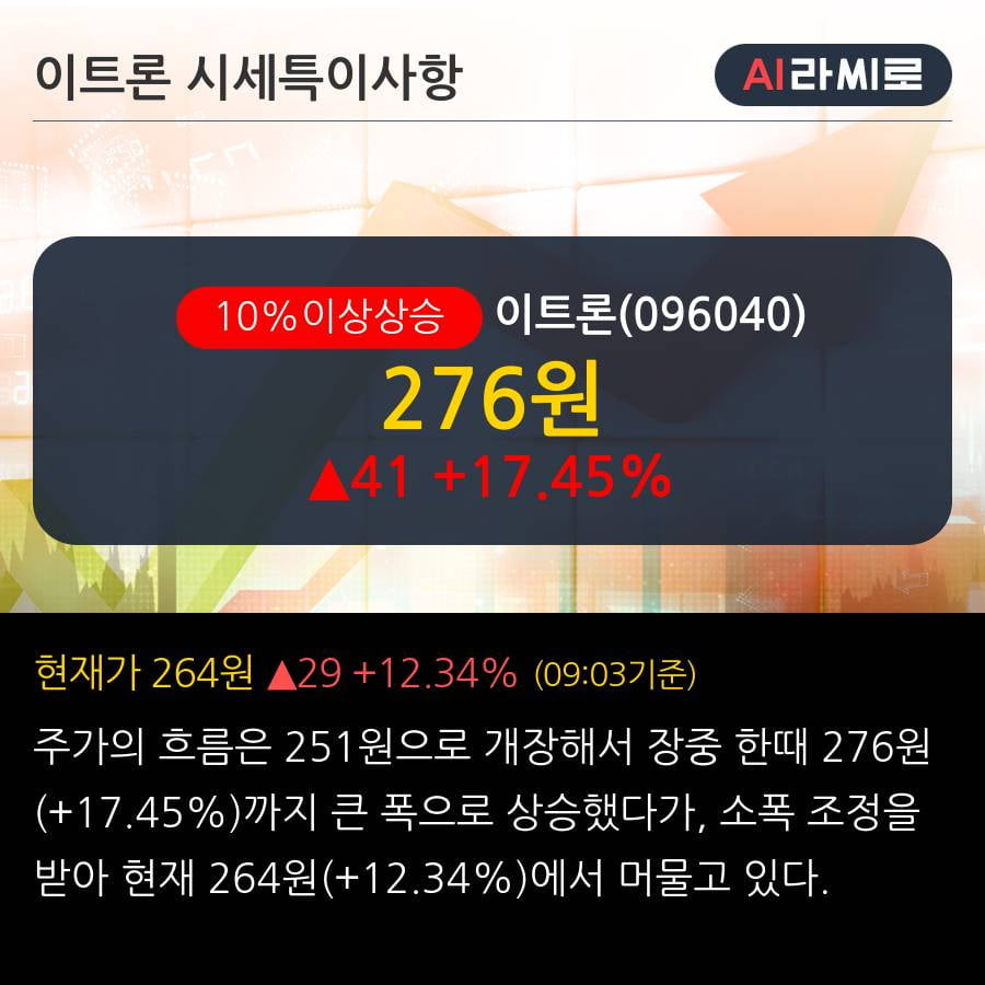 '이트론' 10% 이상 상승, 전일 외국인 대량 순매수