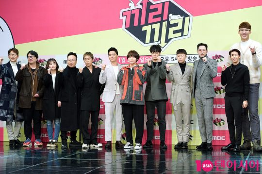 장성규(왼쪽부터), 노승욱 PD, 한영롱 PD, 박명수, 은지원, 인교진, 이용진, 하승진, 정혁, 성규, 이수혁, 광희