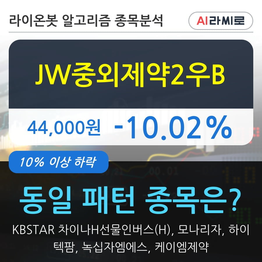 JW중외제약2우B