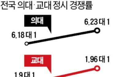 정시 경쟁률 하락에도 의대·교대는 소폭 상승