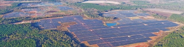한화 태양광 모듈로 발전을 시작한 미국 조지아주 뱅크소프트스테이션 발전소.  /한화솔루션 제공 