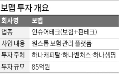 하나금융, 보맵에 85억원 투자