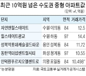 의왕·수원·동탄…'10억 집값' 경부축 따라 남하