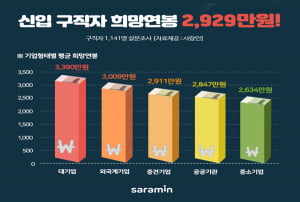 2020년 구직자 희망 평균연봉 '2929만원'···대기업 구직자는 '3390만원'