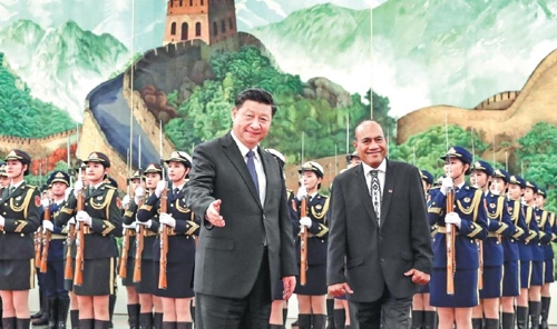 中, '대만 대신 중국과 수교' 키리바시 대통령 환대
