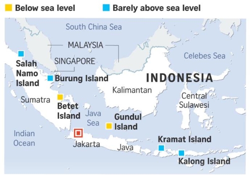 인도네시아 작은 섬 두 개 바다 밑으로…"지구 온난화 때문"
