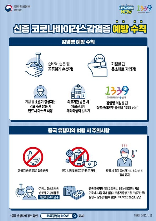 국내 '우한 폐렴' 확진환자 두 번째 발생…50대 한국남성