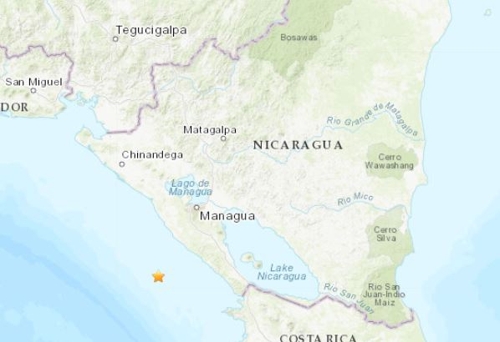 니카라과 남서부 연해 규모 5.3 지진