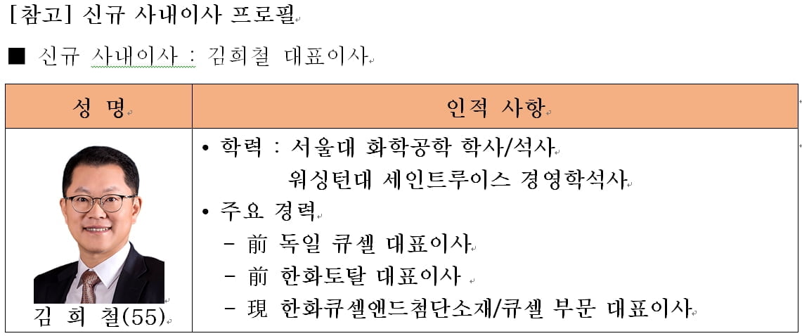 한화솔루션 공식 출범...큐셀·첨단소재 부문 각자대표 체제 운영