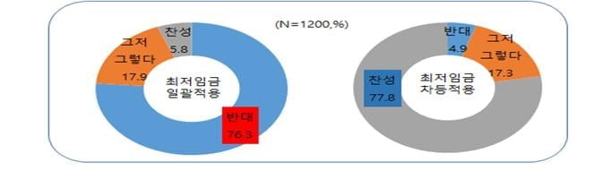 소상공인 10명 중 8명 "최저임금 일괄적용 반대...차등 적용 필요"