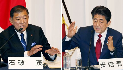 아베 '개헌 의지' 표명…라이벌 이시바 "쉽지 않아" 견제