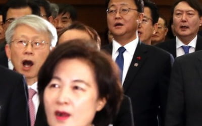 추미애-윤석열, 정부 신년회 참석…따로 인사 안 나눠