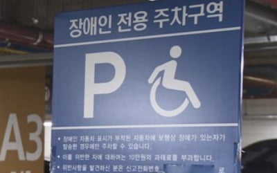 "장애인 주차표지 붙여도 장애인 탑승 상태에서 주차해야"