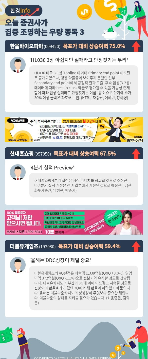 오늘 증권사가 집중 조명하는 우량주 3선