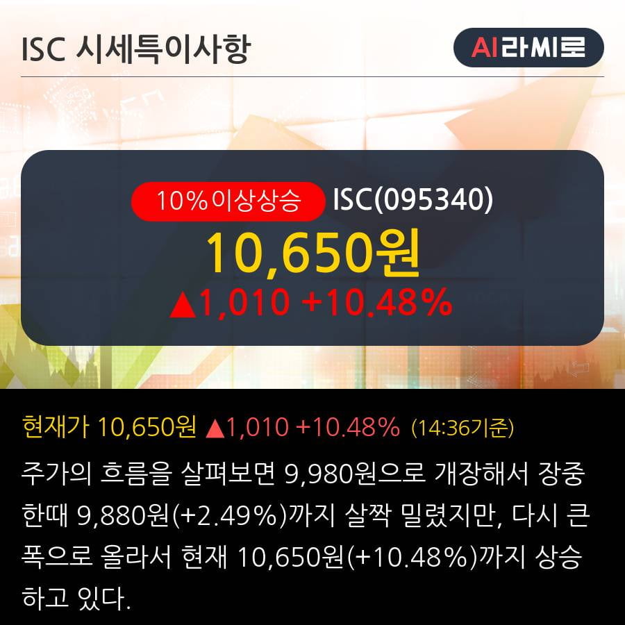 'ISC' 10% 이상 상승, 최근 3일간 외국인 대량 순매수