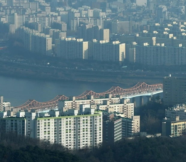 서울 강북에서 바라본 강남 일대 전경 /한경DB