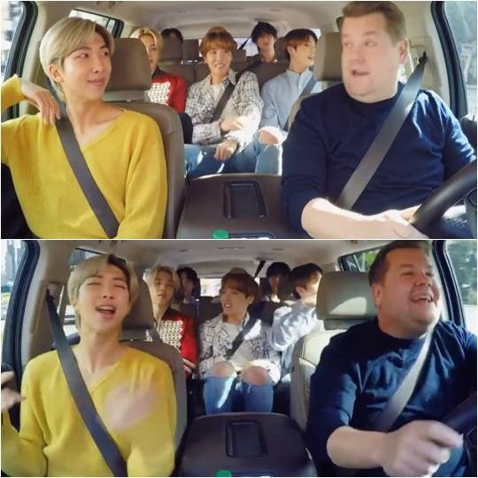 유튜브 '제임스 코든쇼' 채널 'BTS Carpool Karaoke' 캡처.