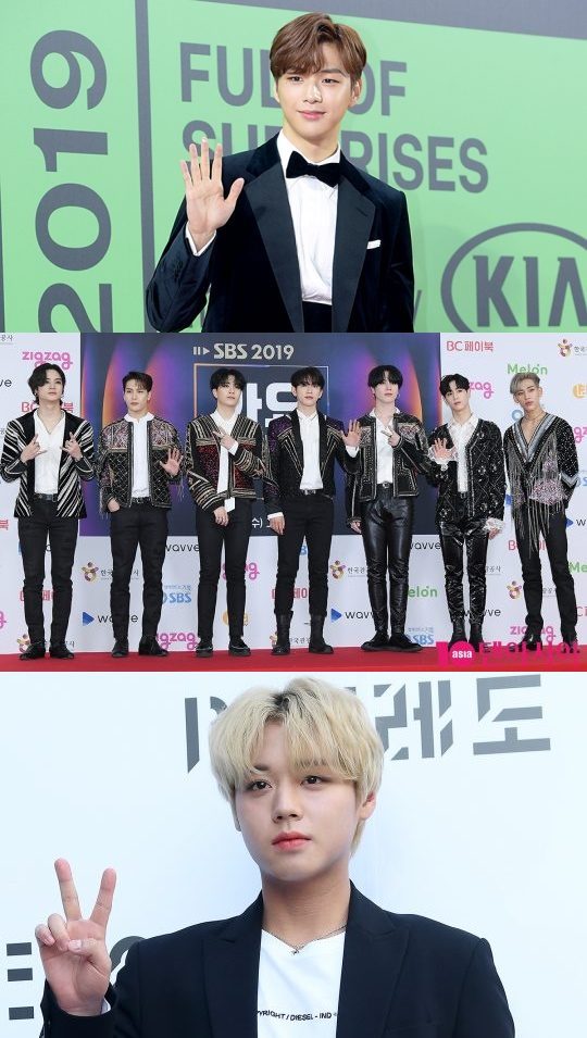 ‘톱텐어워즈’ 결선에 진출한 가수 강다니엘(맨 위부터), 갓세븐, 박지훈/ 사진=텐아시아DB