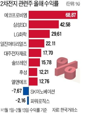 질주하는 2차전지株…LG화학·삼성SDI·에코프로비엠 핫핫!