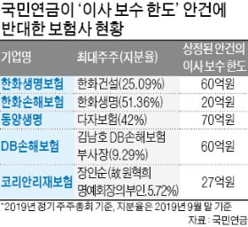 "임원보수 한도 과다"…국민연금 압박에 보험사 '긴장'