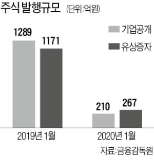 IPO·유상증자 부진…지난달 주식 발행 80% 감소