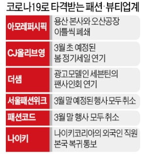아모레, 생산 임시중단…서울패션위크 취소