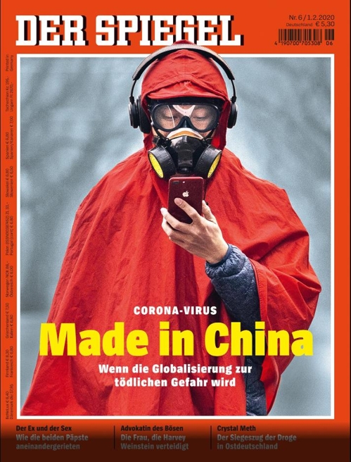 '신종코로나 중국산' 독일 슈피겔 표지에 중국 반발