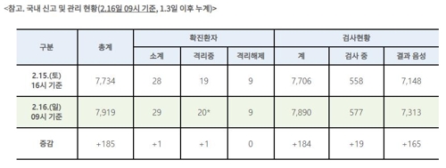 코로나19 국내 29번째 환자 발생…해외여행력 없는 82세 한국인(종합)