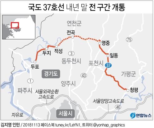 '파주∼가평 1시간'…국도 37호선 6∼8월께 전 구간 개통