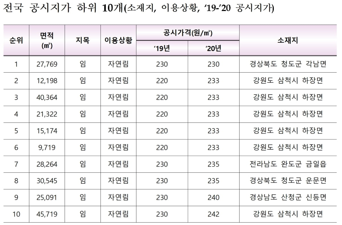 17년째 땅값1위 네이처리퍼블릭, 1년새 얼마 올랐나