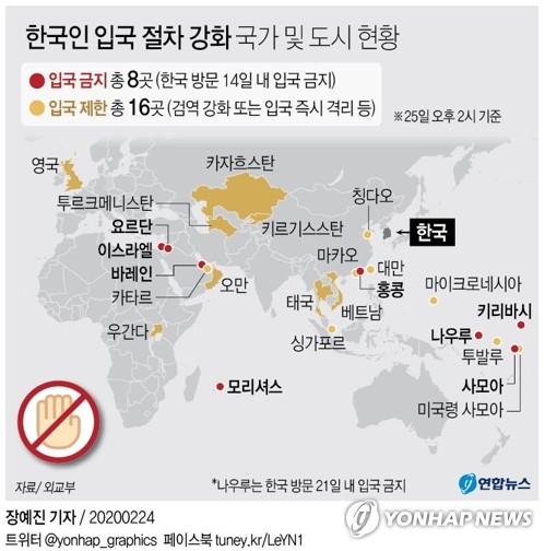 미국·대만·일본도 "여행자제"…코로나 확산에 한국 피한다