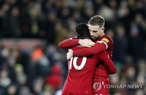 리버풀, 노리치 제압하고 우승까지 '5승'…마네 EPL 100호골