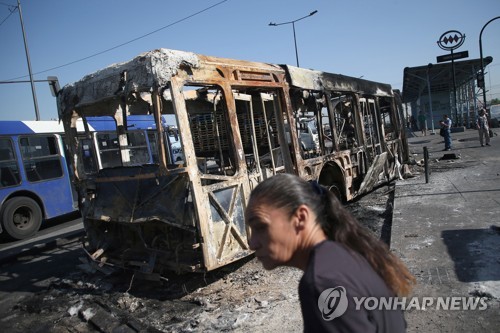 칠레서 경찰차 사고로 축구 팬 사망하자 혼란 격화